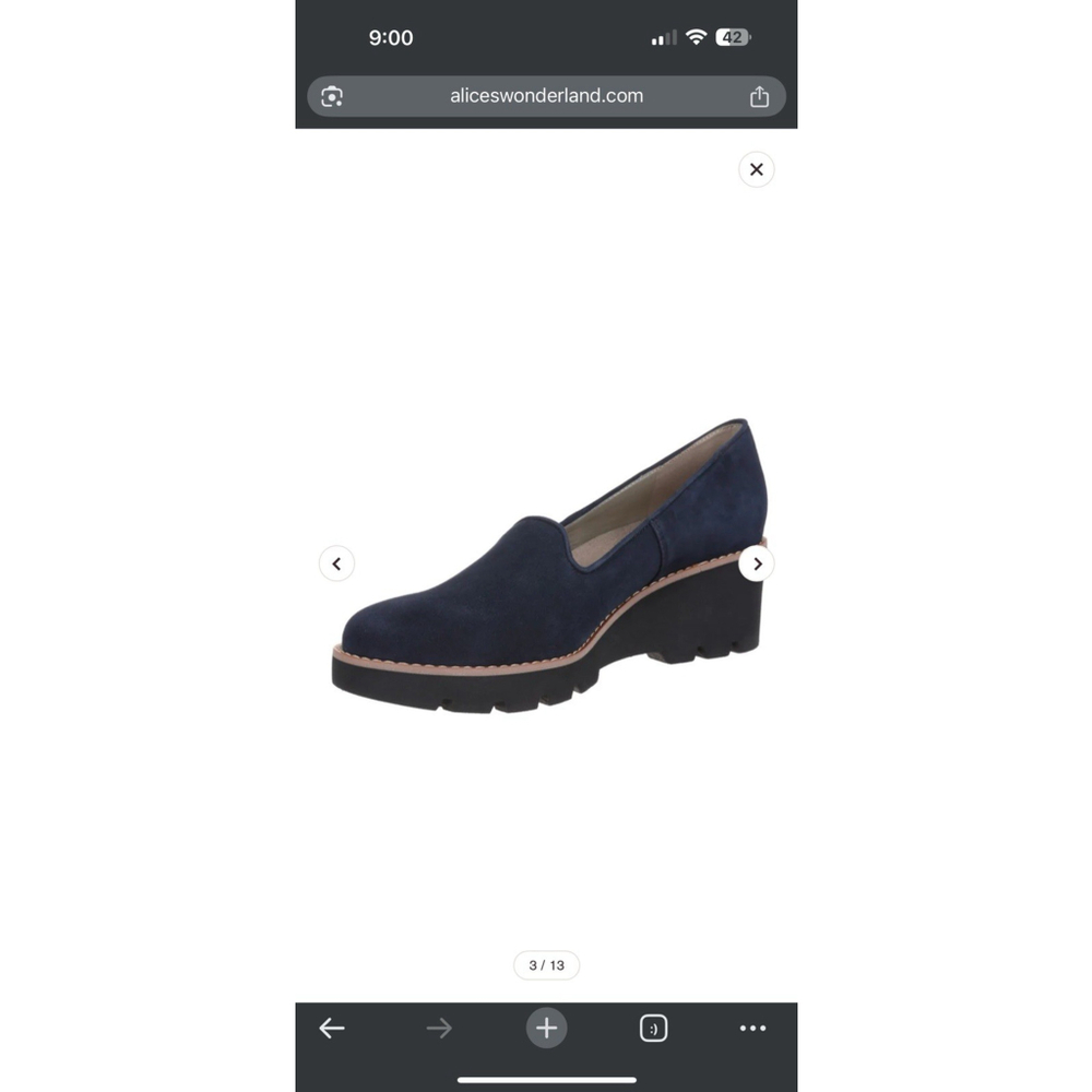NWOB Vionic Water Repellent Wedges Willa Wedge Navy Woman’s Size 11 Career Comfy